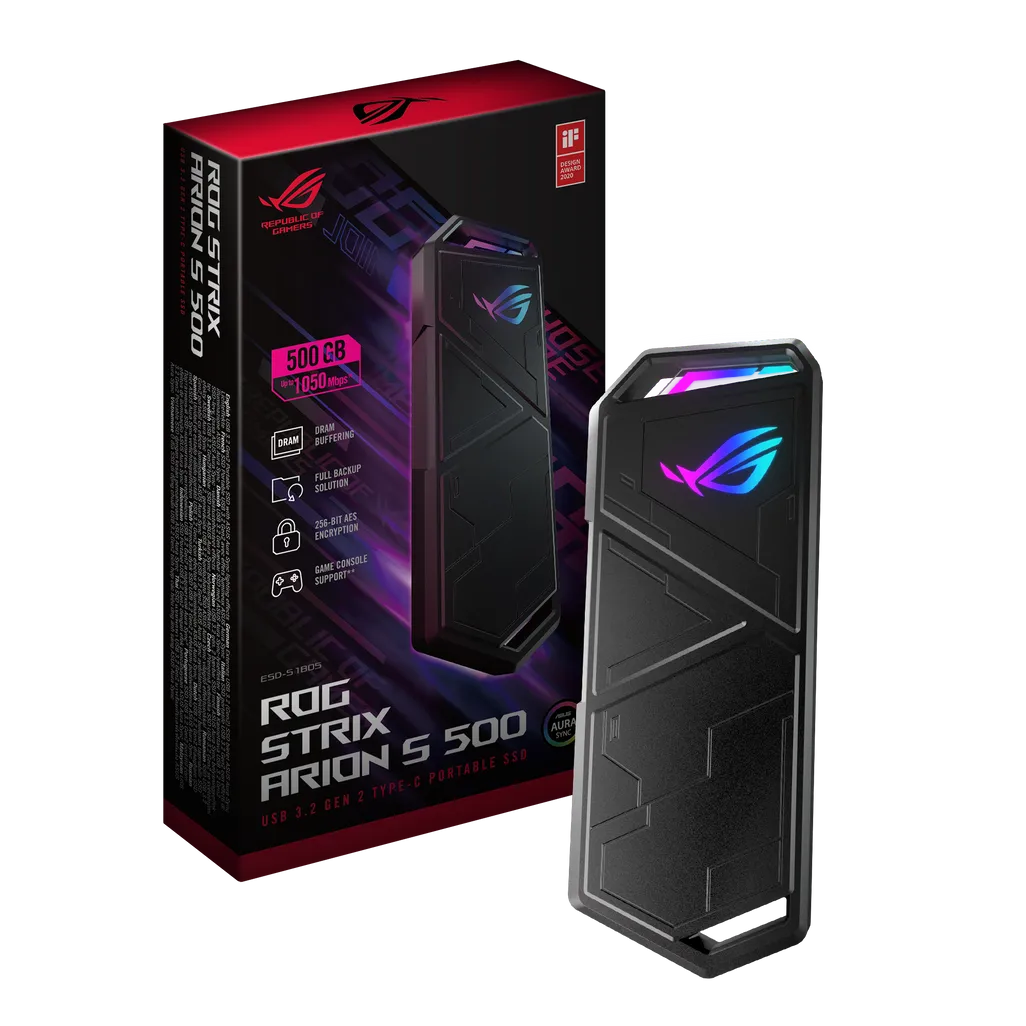 GUNMANSA ASUS SSD/ ROG Strix Arion M.2 NVMe SSD Enclosure—USB3.2 GEN2 Type-C (10 Gbps); Dual USB-C to C and USB-C to A Cable.