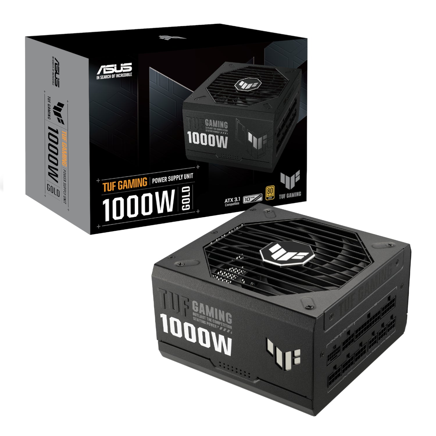 GUNMANSA Asus TUF Gaming 1000W 80 PLUS Gold ATX Modular Power Supply - Black
