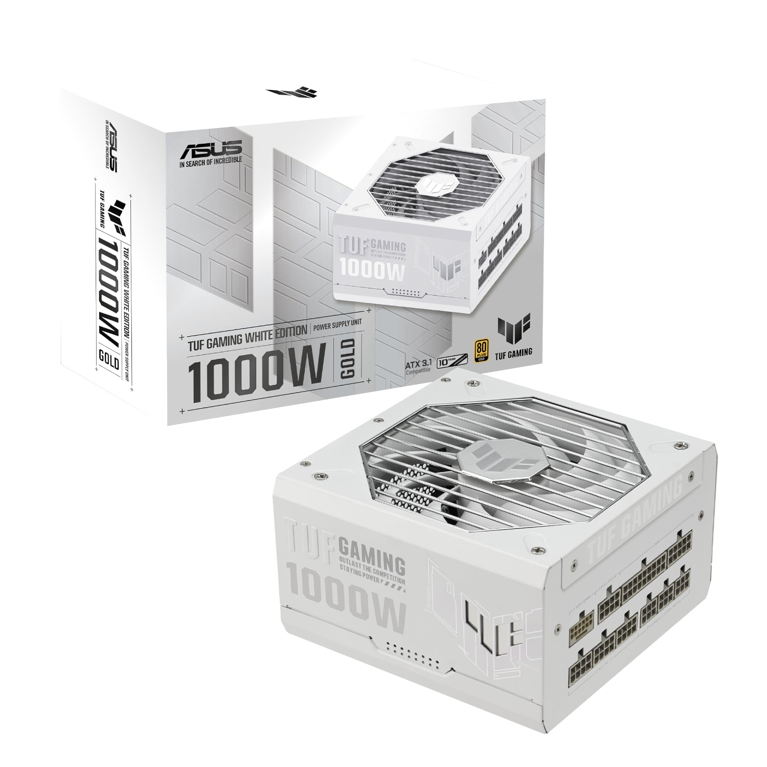GUNMANSA Asus TUF Gaming 1000W 80 PLUS Gold ATX Modular Power Supply - White