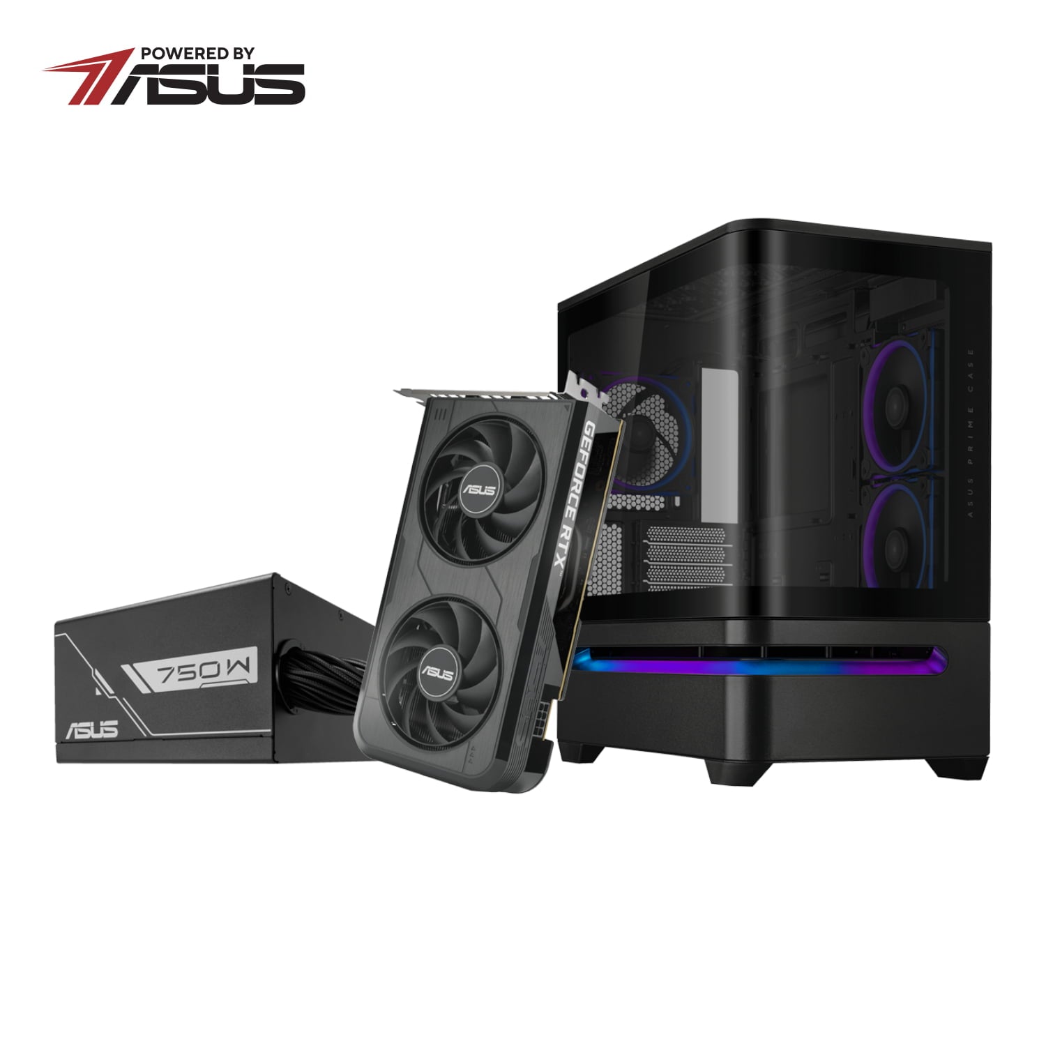 GUNMANSA Asus UWM 1 Gaming Chassis/Graphics Card/Power Supply Combo (AP202 ARGB | RTX 5050 | PRIME 750W)