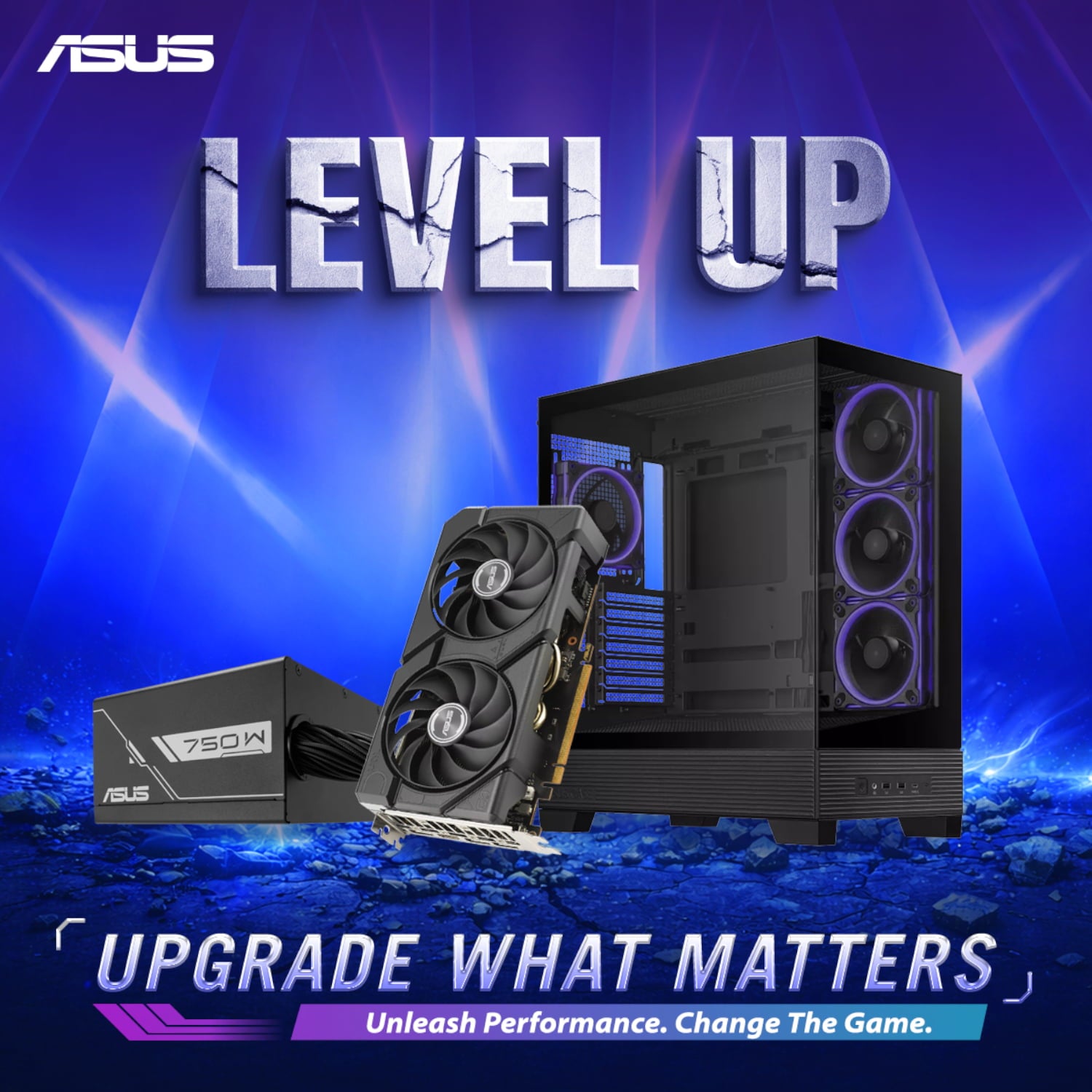 GUNMANSA Asus UWM 2 Gaming Chassis/Graphics Card/Power Supply Combo (A31 PLUS | RX 7600 | PRIME 750W)