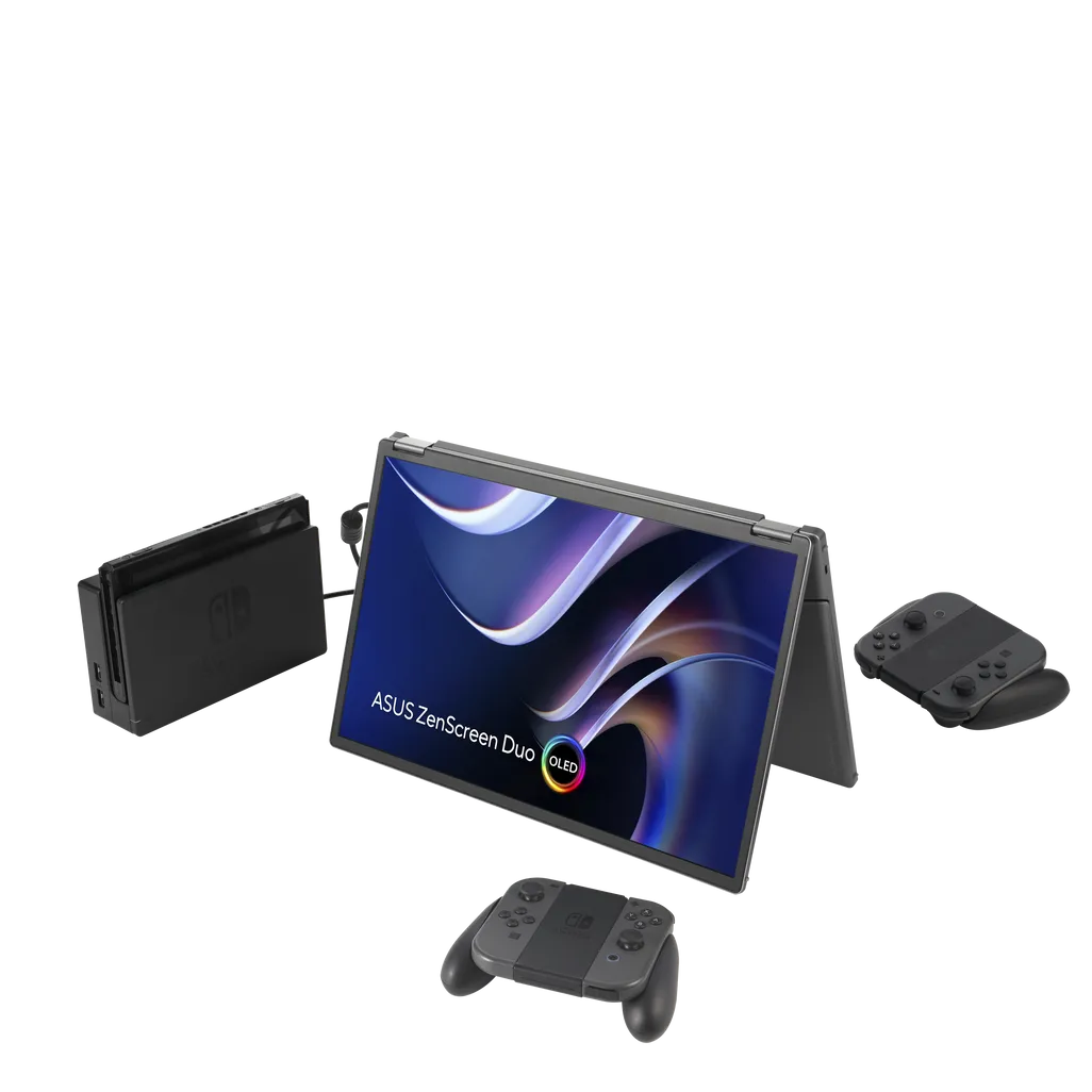 GUNMANSA ASUS ZenScreen Duo OLED MQ149CD 360° Foldable Portable Monitor - Dual 14-inch; 16:10; 1920x1200 FHD; OLED panels; DisplayHDR™ 40