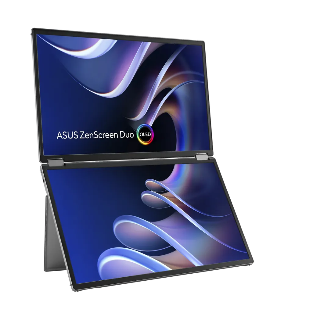 GUNMANSA ASUS ZenScreen Duo OLED MQ149CD 360° Foldable Portable Monitor - Dual 14-inch; 16:10; 1920x1200 FHD; OLED panels; DisplayHDR™ 40