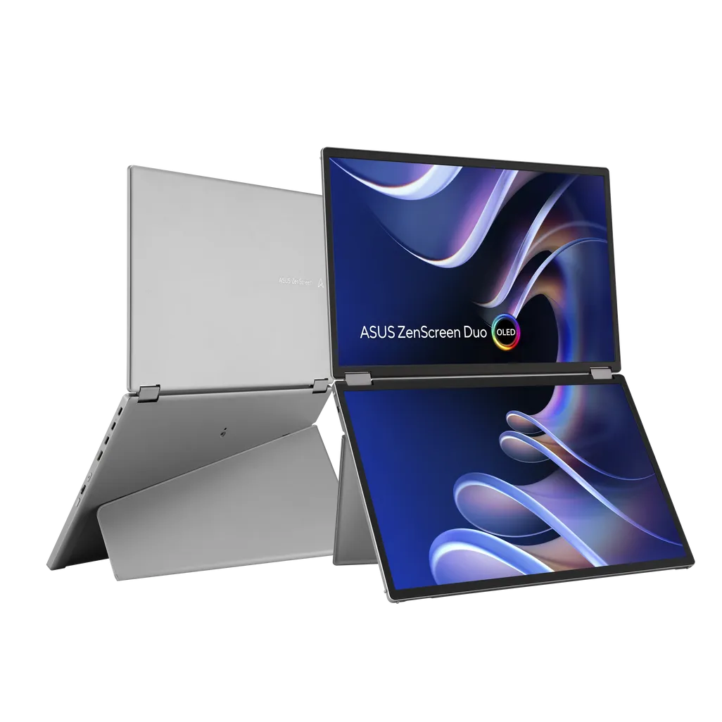 GUNMANSA ASUS ZenScreen Duo OLED MQ149CD 360° Foldable Portable Monitor - Dual 14-inch; 16:10; 1920x1200 FHD; OLED panels; DisplayHDR™ 40