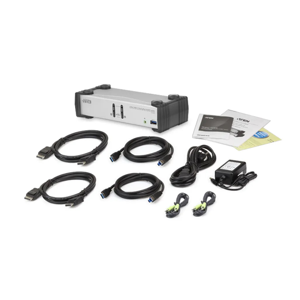 GUNMANSA ATEN 2-port USB 3.0 DisplayPort Audio KVMP Switch support up to 3840x2160@30Hz W/(US/EU/OUT) CORD