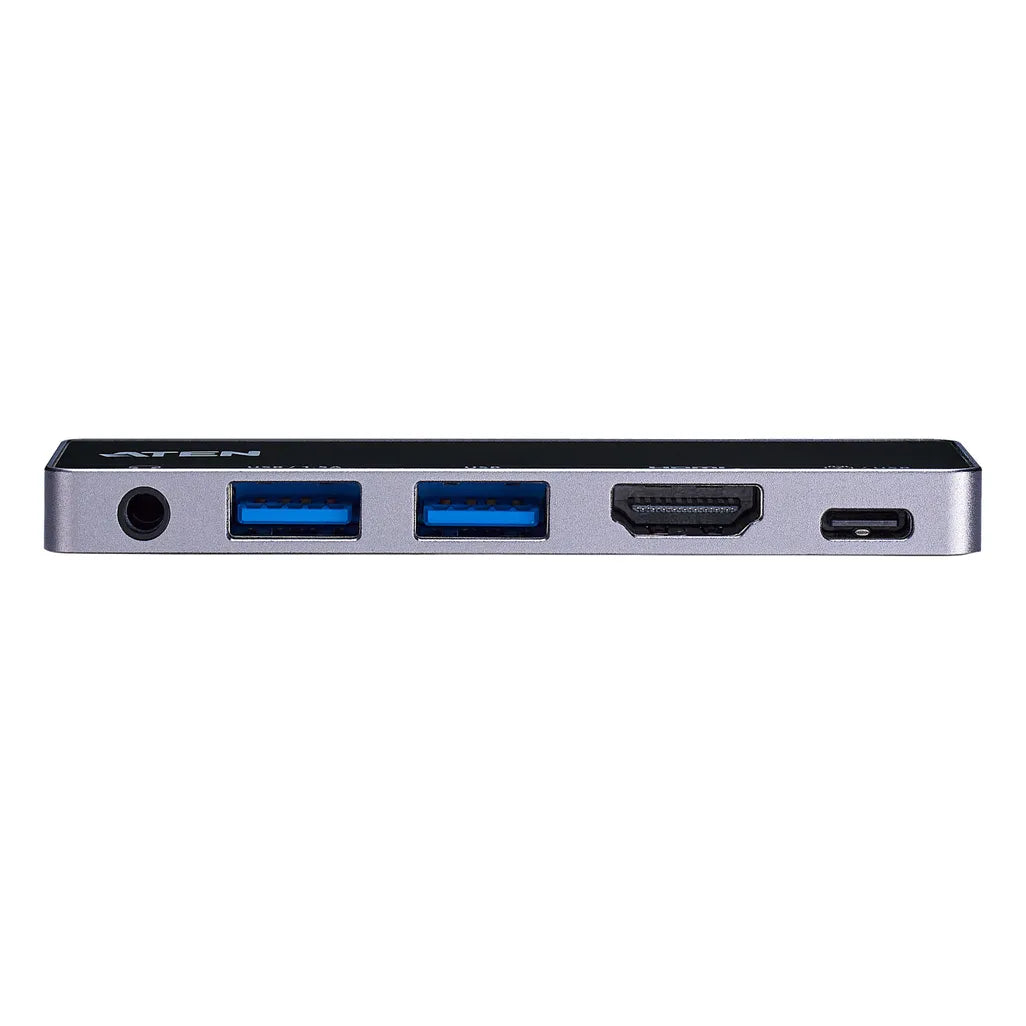 GUNMANSA ATEN Dock; USB-C 5-in-1 Travel Dock with Power Pass-Through - 1 x audio port; 2 x USB Type-A ports; 1 x HDMI; 1 x USB-C