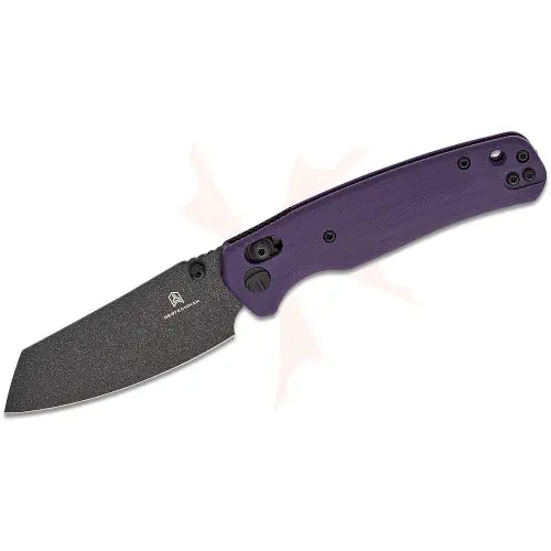 GUNMANSA BESTECH 10Cr15MoV BLACK PAINTED G10 PURPLE HANDLE - BMK06B
