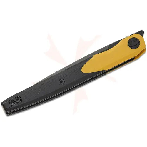 GUNMANSA BESTECH 14C28N BLACK STONEWASH G10 YELLOW&BLACK HANDLE KNIFE – BMK14F