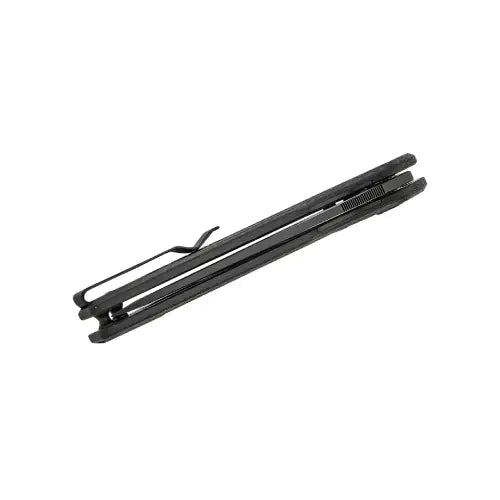 GUNMANSA BESTECH Button lock D2 BLACK PVD WITH CARBON FIBRE PATTERN G10 GREY HANDLE Knife – BMK12F-2