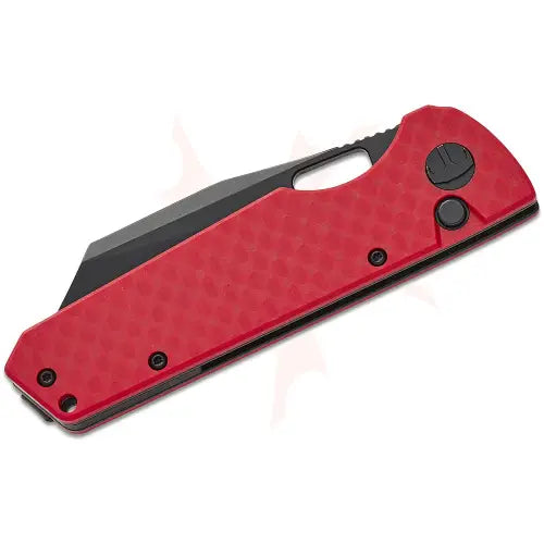 GUNMANSA BESTECH D2 BLACK PVD WITH CARBON FIBRE PATTERN RED HANDLE KNIFE – BMK11F