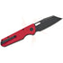 GUNMANSA BESTECH D2 BLACK PVD WITH CARBON FIBRE PATTERN RED HANDLE KNIFE – BMK11F