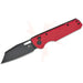 GUNMANSA BESTECH D2 BLACK PVD WITH CARBON FIBRE PATTERN RED HANDLE KNIFE – BMK11F