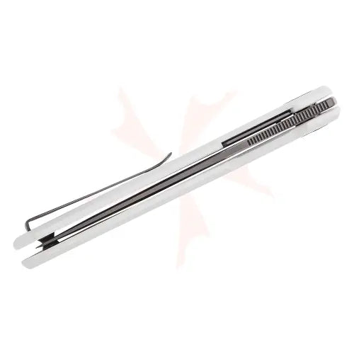 GUNMANSA BESTECH D2 GREY TITANISED+SATIN G10 WHITE HANDLE Knife – BMK01I