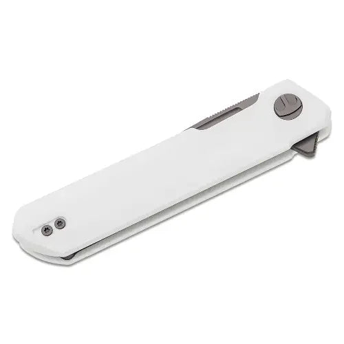 GUNMANSA BESTECH D2 GREY TITANISED+SATIN G10 WHITE HANDLE Knife – BMK01I