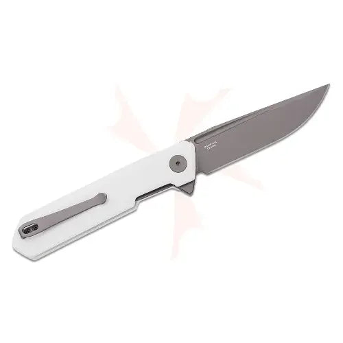 GUNMANSA BESTECH D2 GREY TITANISED+SATIN G10 WHITE HANDLE Knife – BMK01I