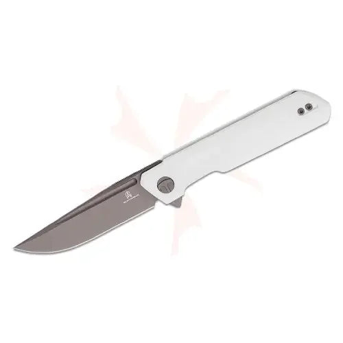 GUNMANSA BESTECH D2 GREY TITANISED+SATIN G10 WHITE HANDLE Knife – BMK01I