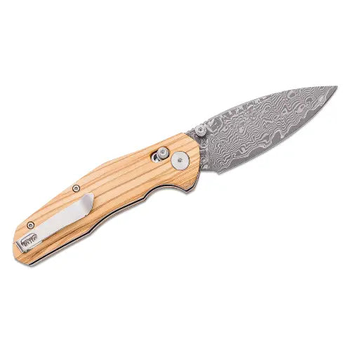 GUNMANSA BESTECH DAMASCUS ACID ETCHED OLIVEWOOD HANDLE Knife – BMK02M