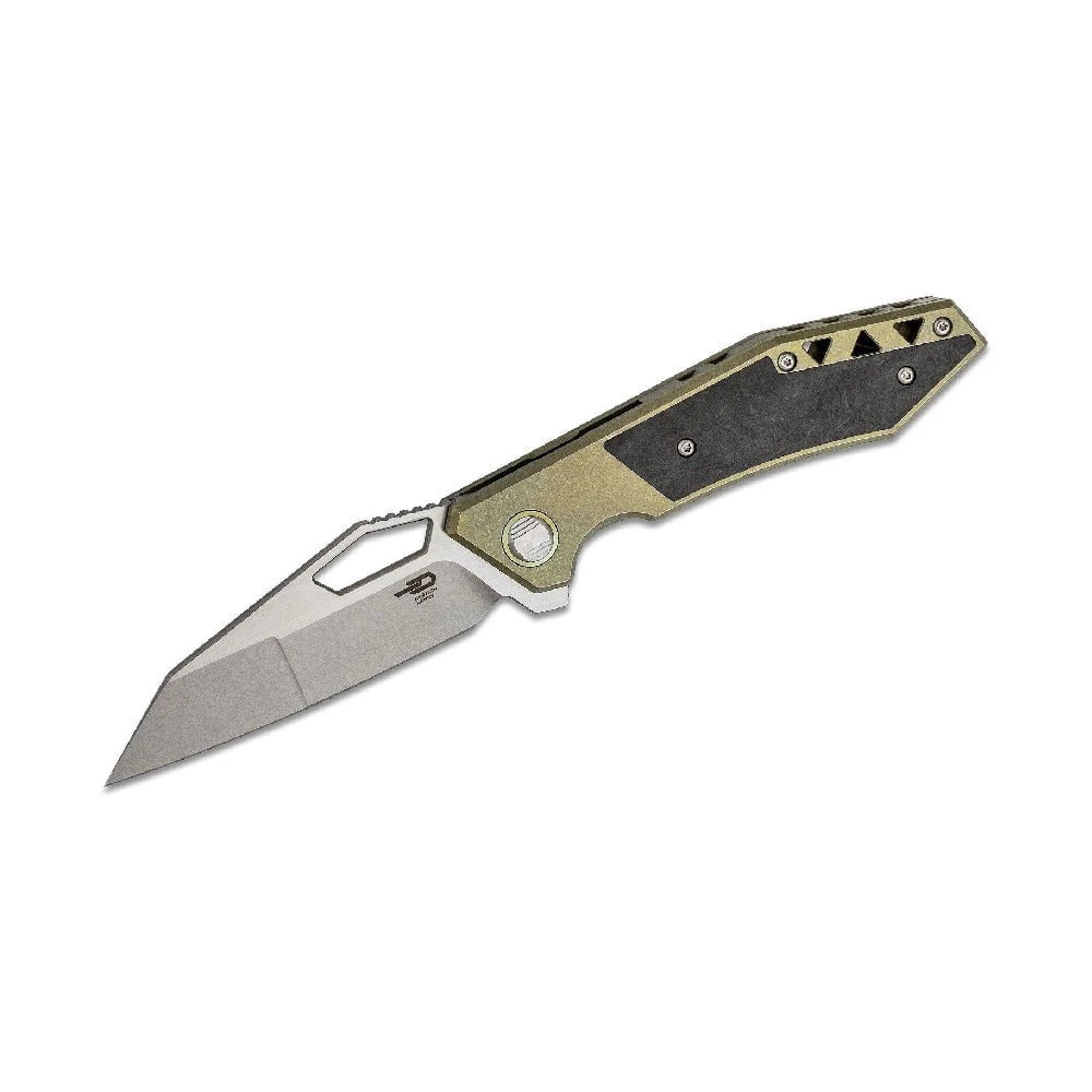 GUNMANSA BESTECH Knives Fractal Frame Lock Flipper Knife Green BT1907B
