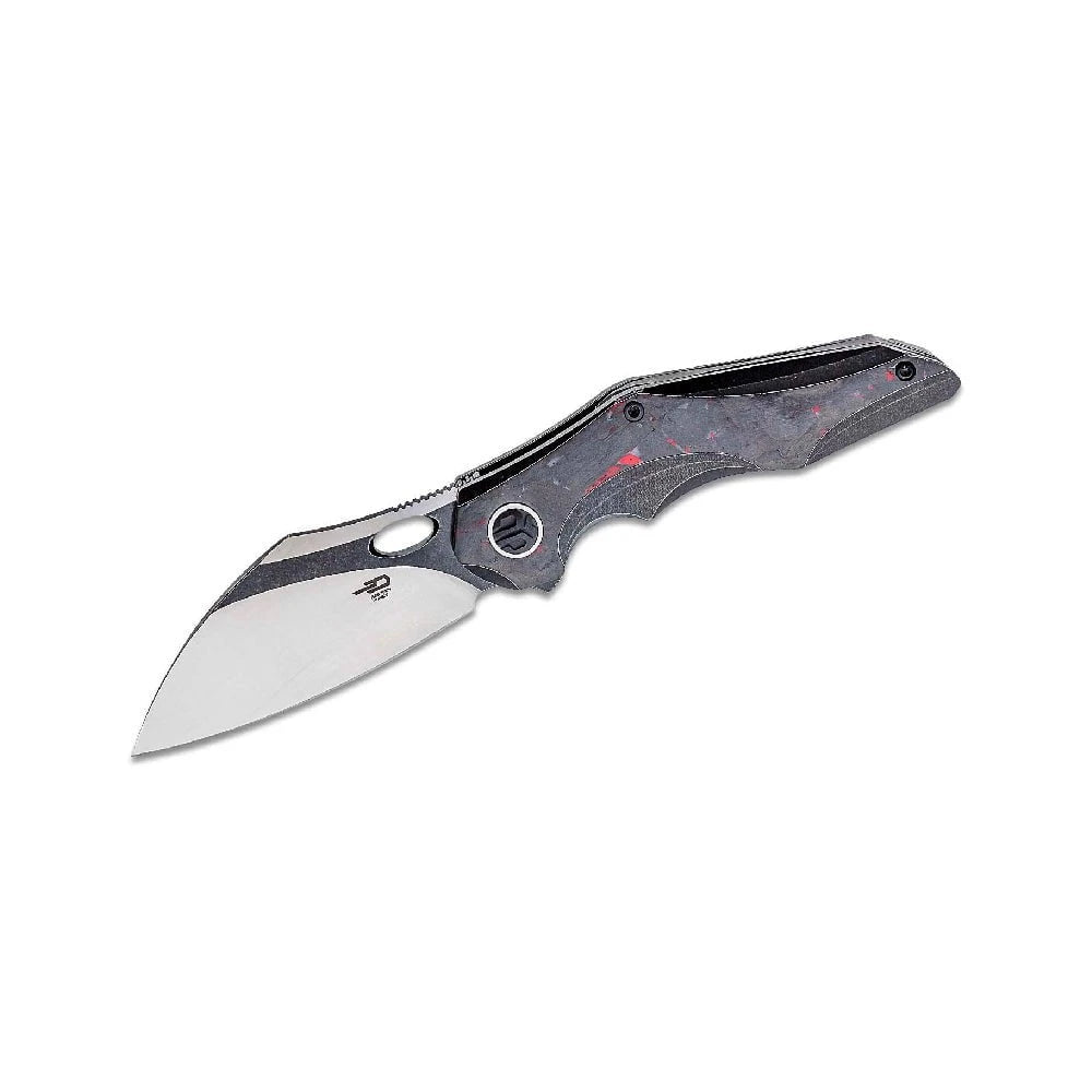 GUNMANSA BESTECH Nogard Black Titanium and Red Marbled Carbon Fibre Handle Knife – BT2105D