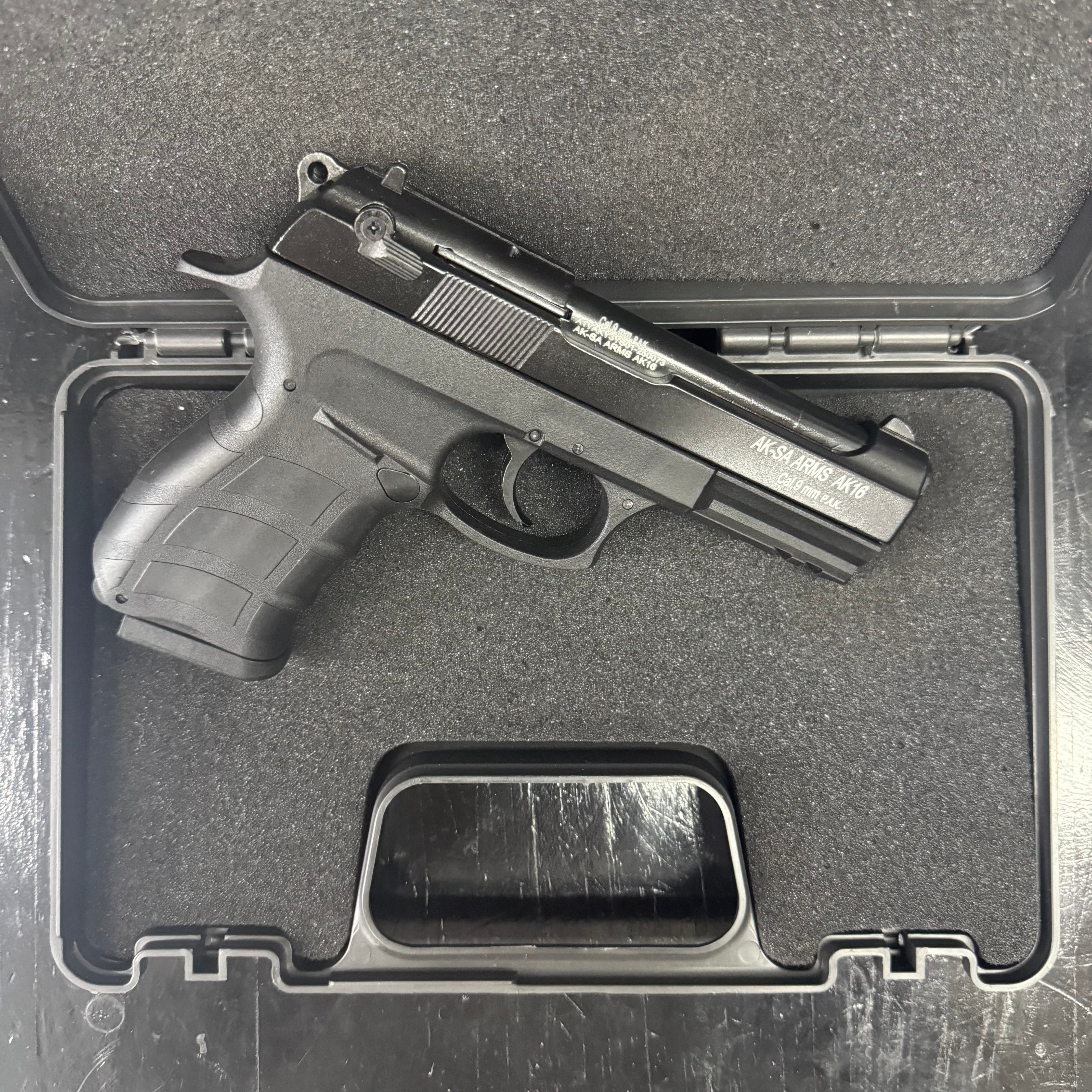 GUNMANSA BLANK GUN AKSA AK16-K9 Black Blank/Pepper Gun (Semi Auto|14+1|9mm PAK)