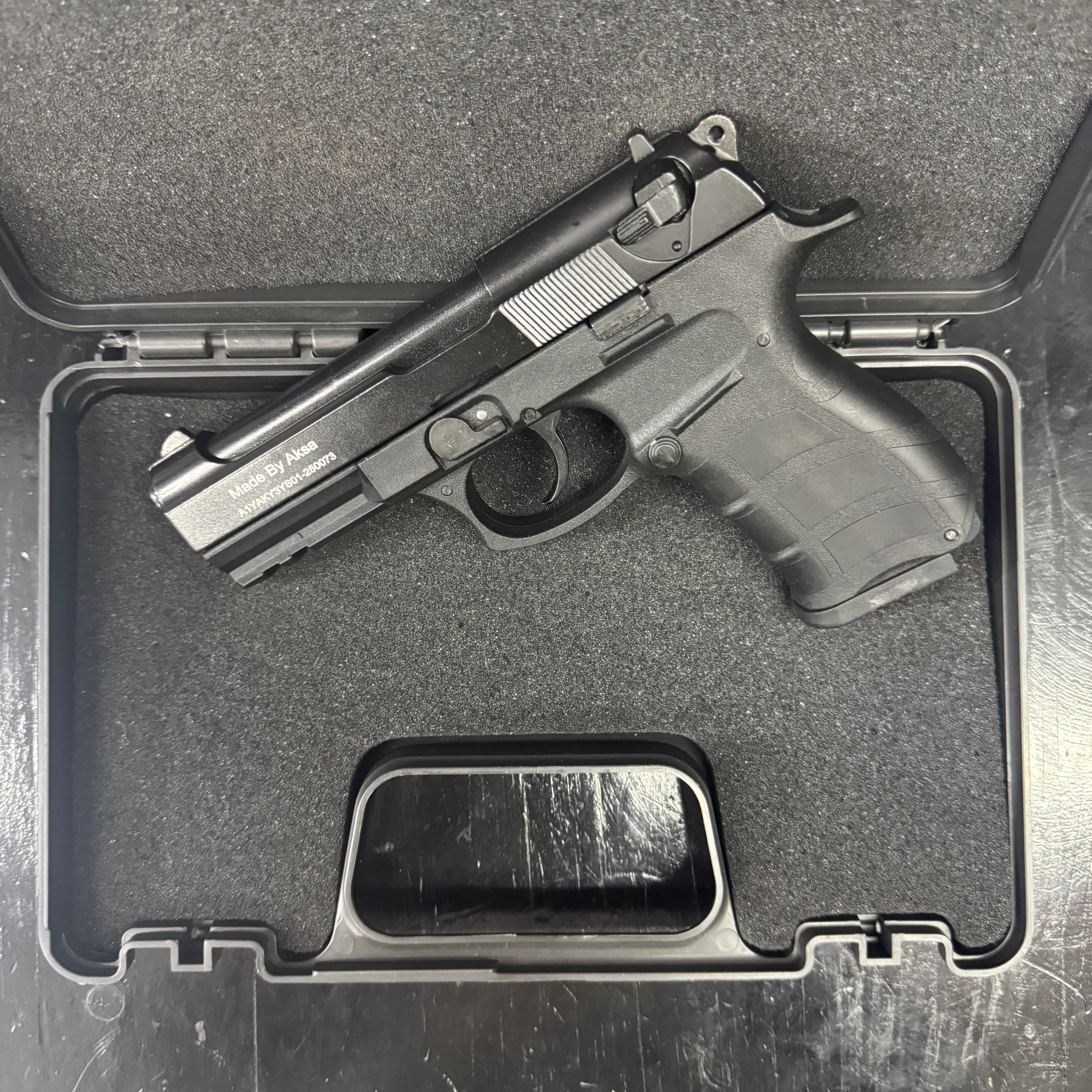 GUNMANSA BLANK GUN AKSA AK16-K9 Black Blank/Pepper Gun (Semi Auto|14+1|9mm PAK)