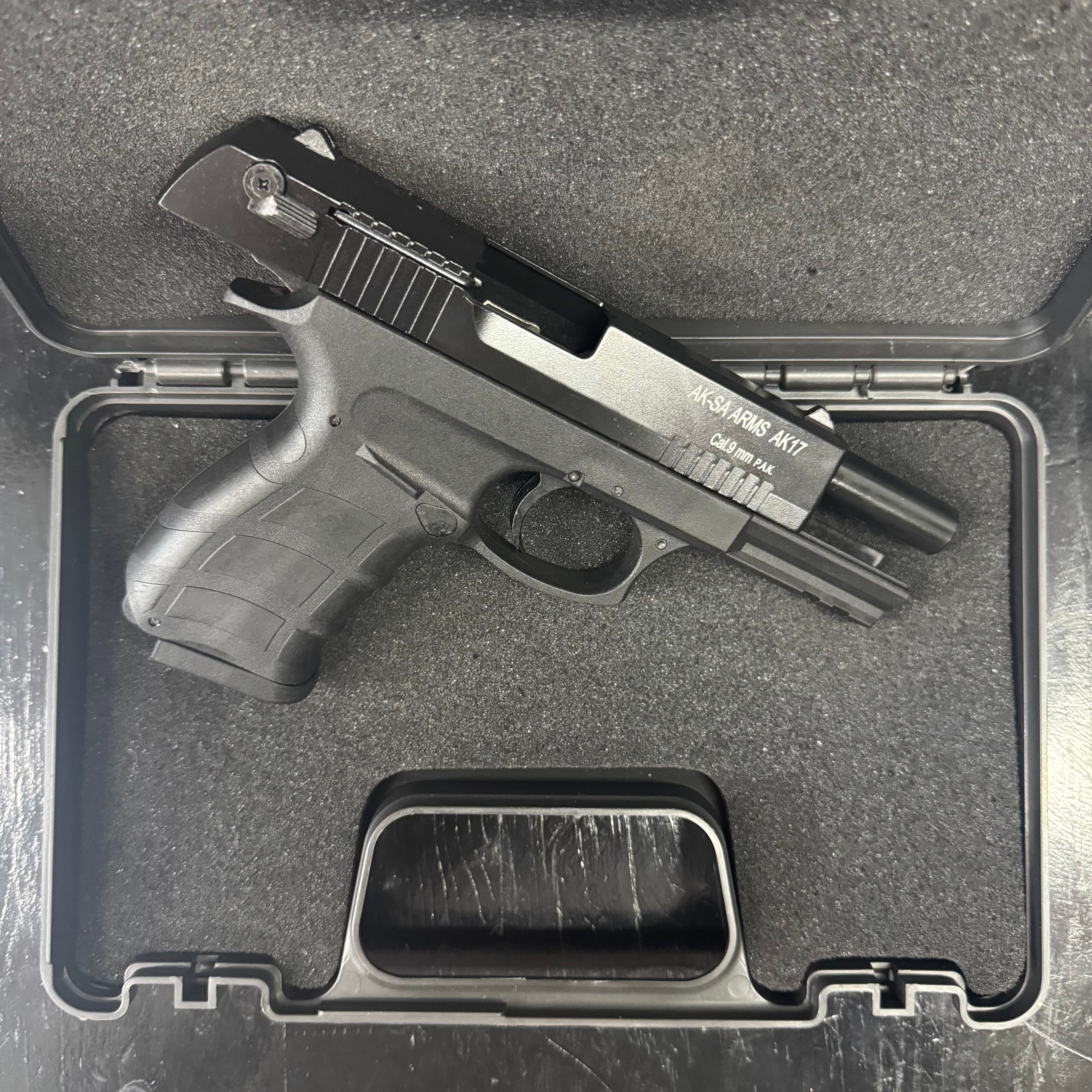 GUNMANSA BLANK GUN AKSA AK17-K7 Black Blank/Pepper Gun (Semi Auto|14+1|9mm PAK)