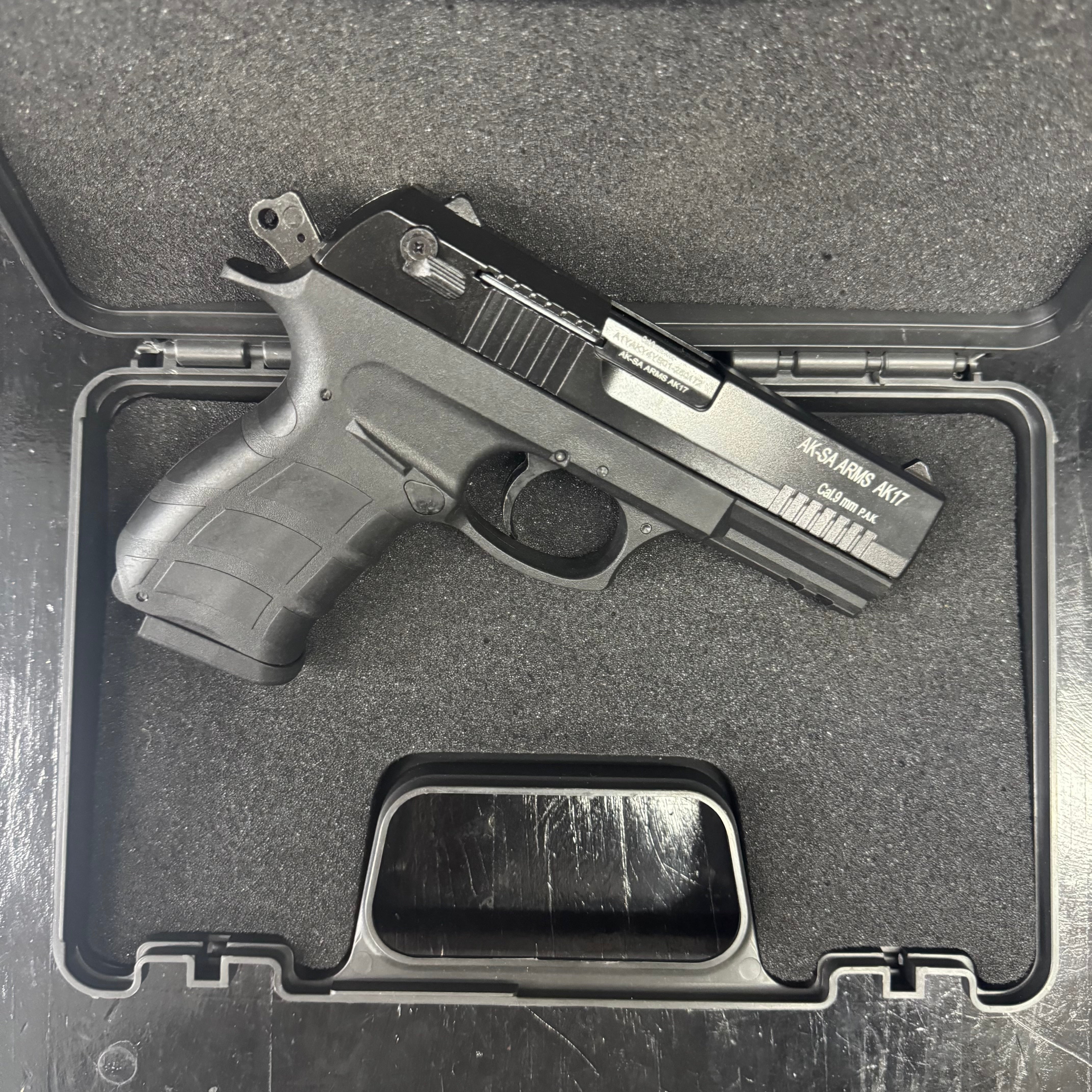 GUNMANSA BLANK GUN AKSA AK17-K7 Black Blank/Pepper Gun (Semi Auto|14+1|9mm PAK)