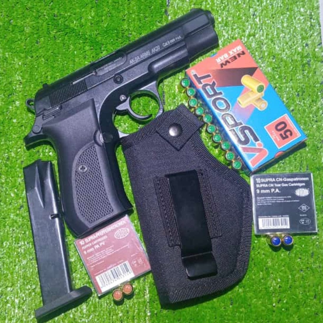 GUNMANSA BLANK GUN AKSA K20 Black Blank/Pepper Gun (Semi Auto/14+1/9mm PAK) SPECIAL - GSA