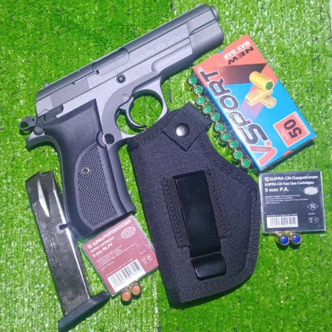 GUNMANSA BLANK GUN AKSA K20 Fumed Blank/Pepper Gun (Semi Auto/14+1/9mm PAK)