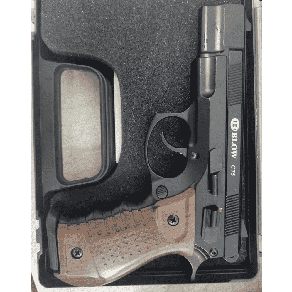 GUNMANSA BLANK GUN BLOW CZ75 BROWN GRIP SET FOR BLOWCZ75 BLANK/PEPPER GUN