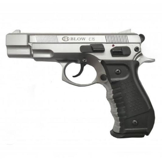 GUNMANSA BLANK GUN Blow CZ75 Mat Chrome Blank/Pepper Gun (Semi Auto/17+1/9mm PAK)