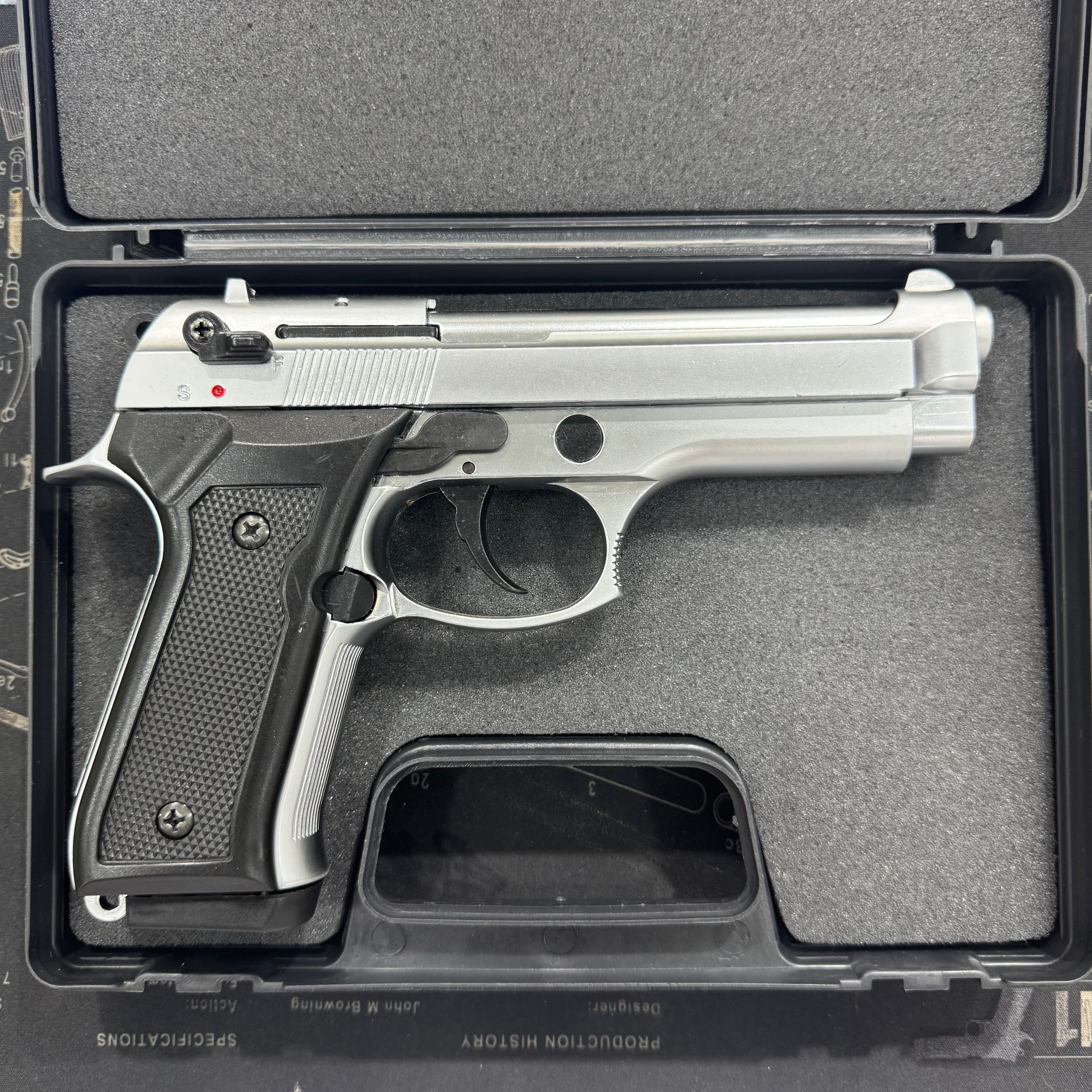 GUNMANSA BLANK GUN Blow F92 Mat Chrome Blank/Pepper Gun (Semi Auto|15+1|9mm PAK)