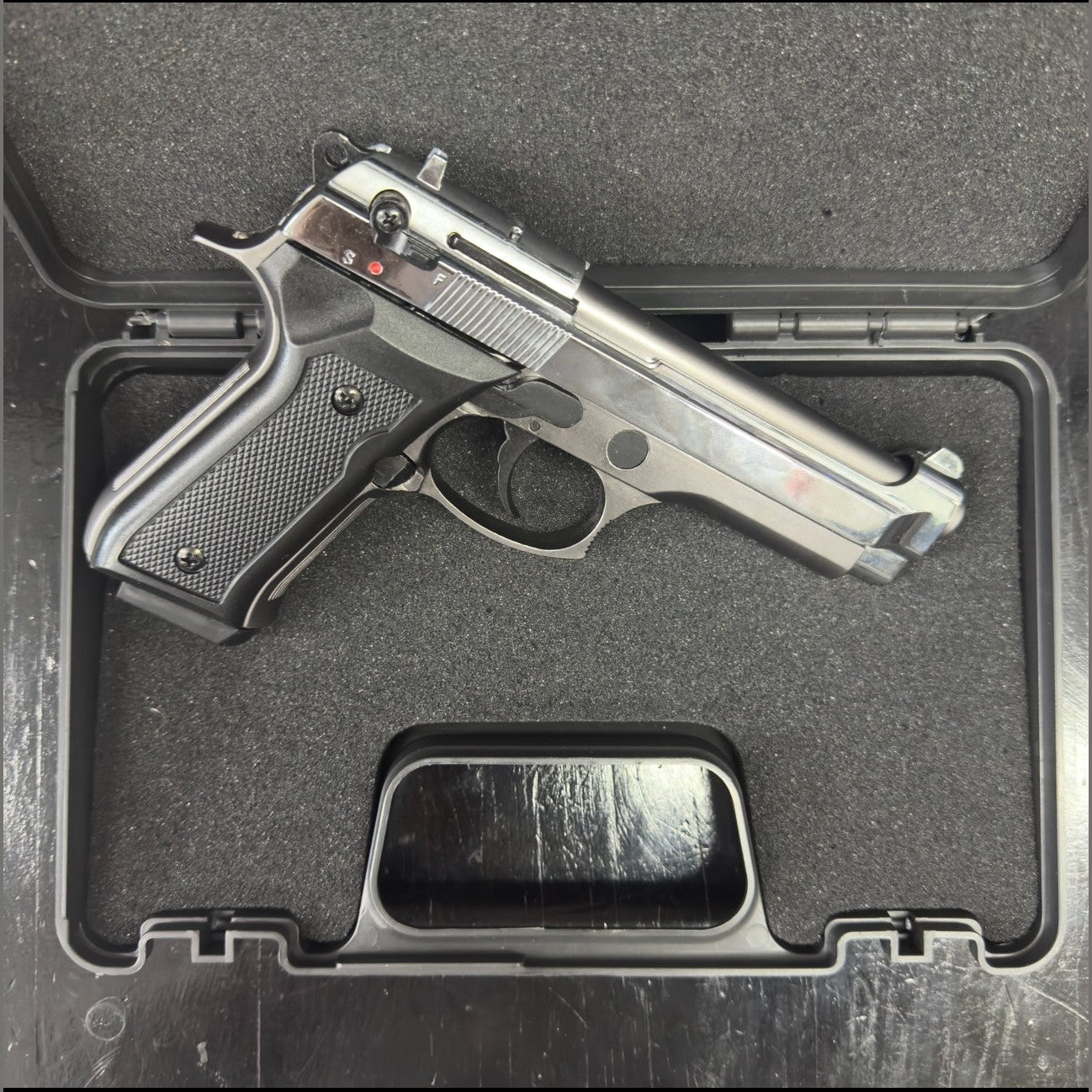 GUNMANSA BLANK GUN Blow F92 Shiny Chrome Blank/Pepper Gun (Semi Auto|15+1|9mm PAK)