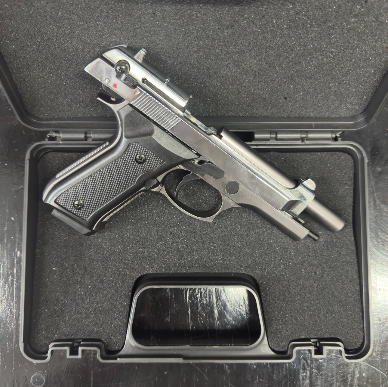 GUNMANSA BLANK GUN Blow F92 Shiny Chrome Blank/Pepper Gun (Semi Auto|15+1|9mm PAK)