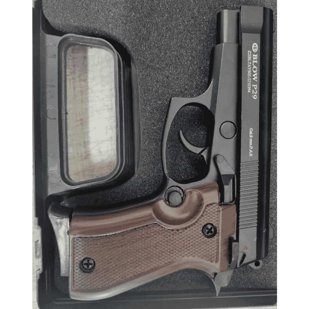 GUNMANSA BLANK GUN BLOW P29 BROWN GRIP SET FOR BLANK/PEPPER GUN