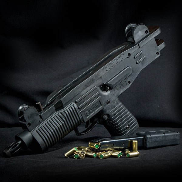 GUNMANSA BLANK GUN Blow Swat UZI Black Blank/Pepper Gun (Full-Semi Auto|26+1|9mm PAK|SMG)