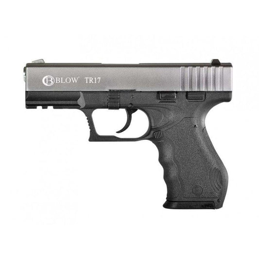 GUNMANSA BLANK GUN Blow TR17 Mat Chrome Blank/Pepper Gun (Semi Auto/17+1/9mm PAK)