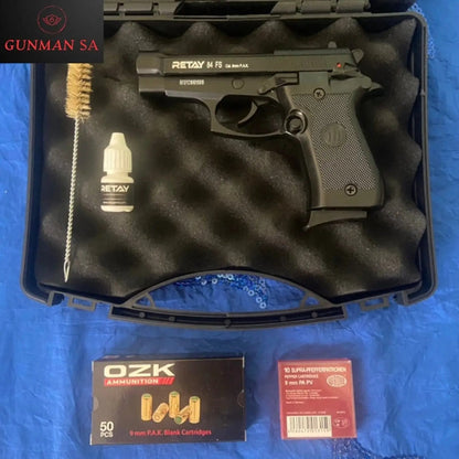 GUNMANSA BLANK GUN RETAY 84 FS BLACK BLANK/PEPPER GUN