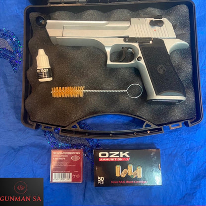 GUNMANSA BLANK GUN RETAY DESERT EAGLE MAT CHROME BLANK/PEPPER GUN