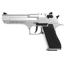 GUNMANSA BLANK GUN Retay Desert Eagle Mat Chrome Blank/Pepper Gun (Semi Auto|17+1|9mm PAK)