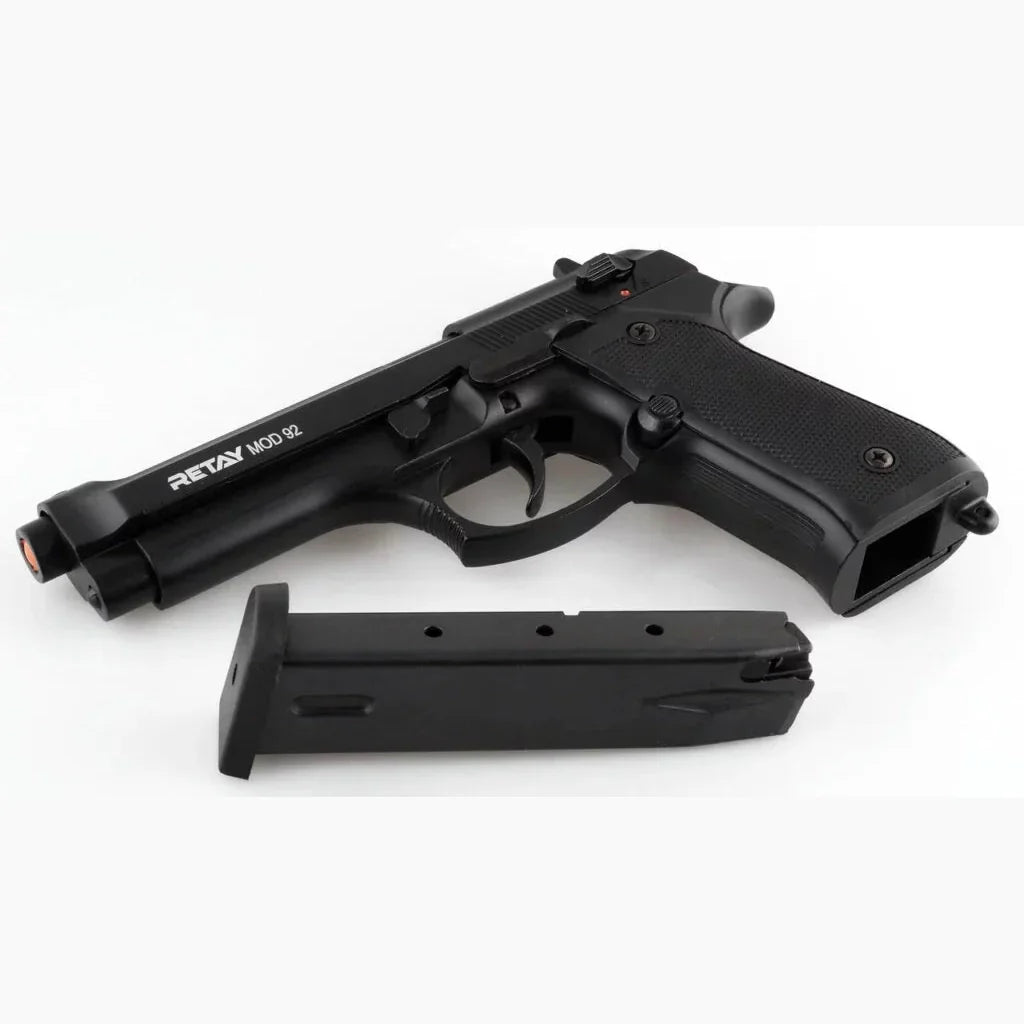GUNMANSA BLANK GUN Retay Mod 92 Black Blank/Pepper Gun (Semi Auto|15+1|9mm PAK) - GSA