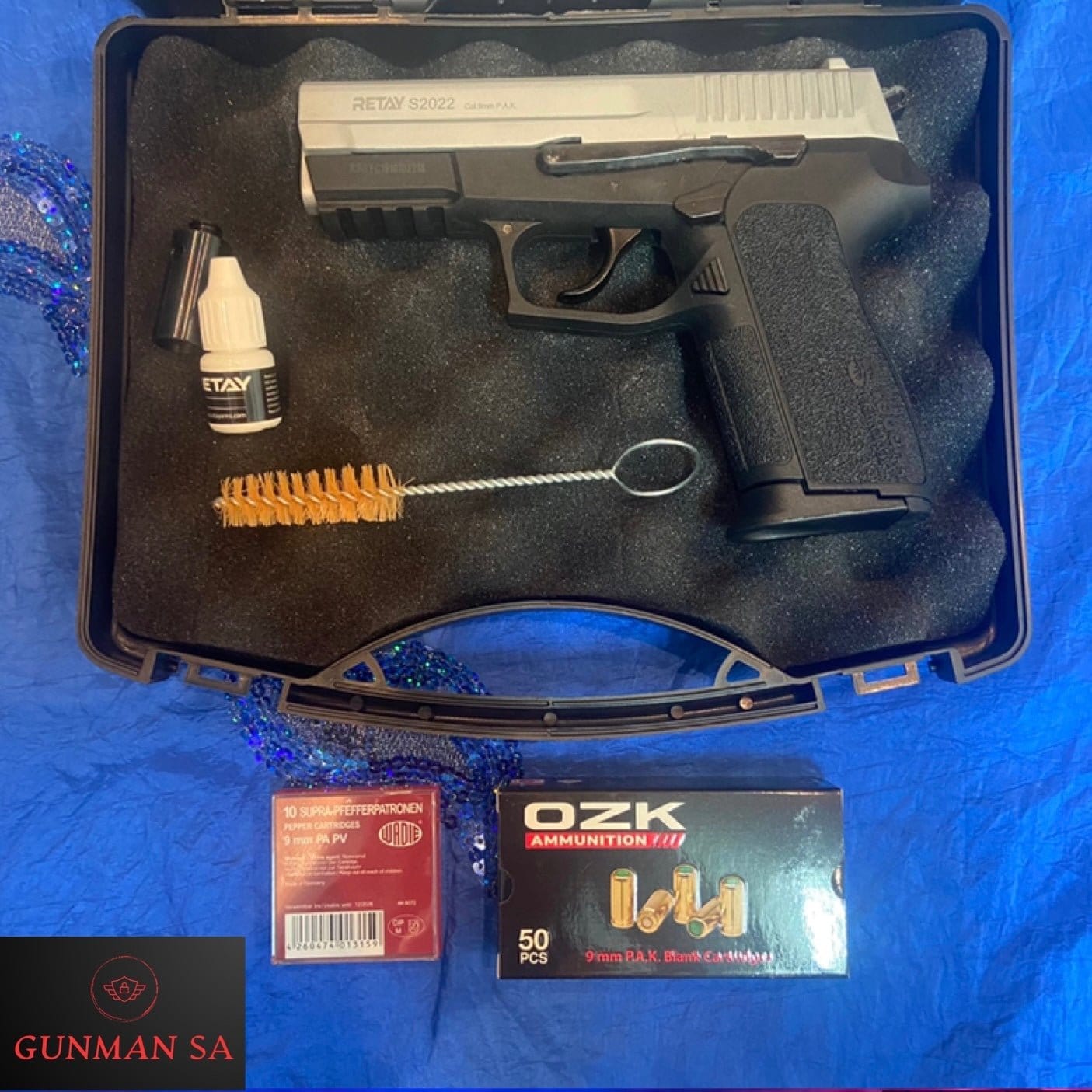 GUNMANSA BLANK GUN RETAY S2022 MAT CHROME BLANK/PEPPER GUN