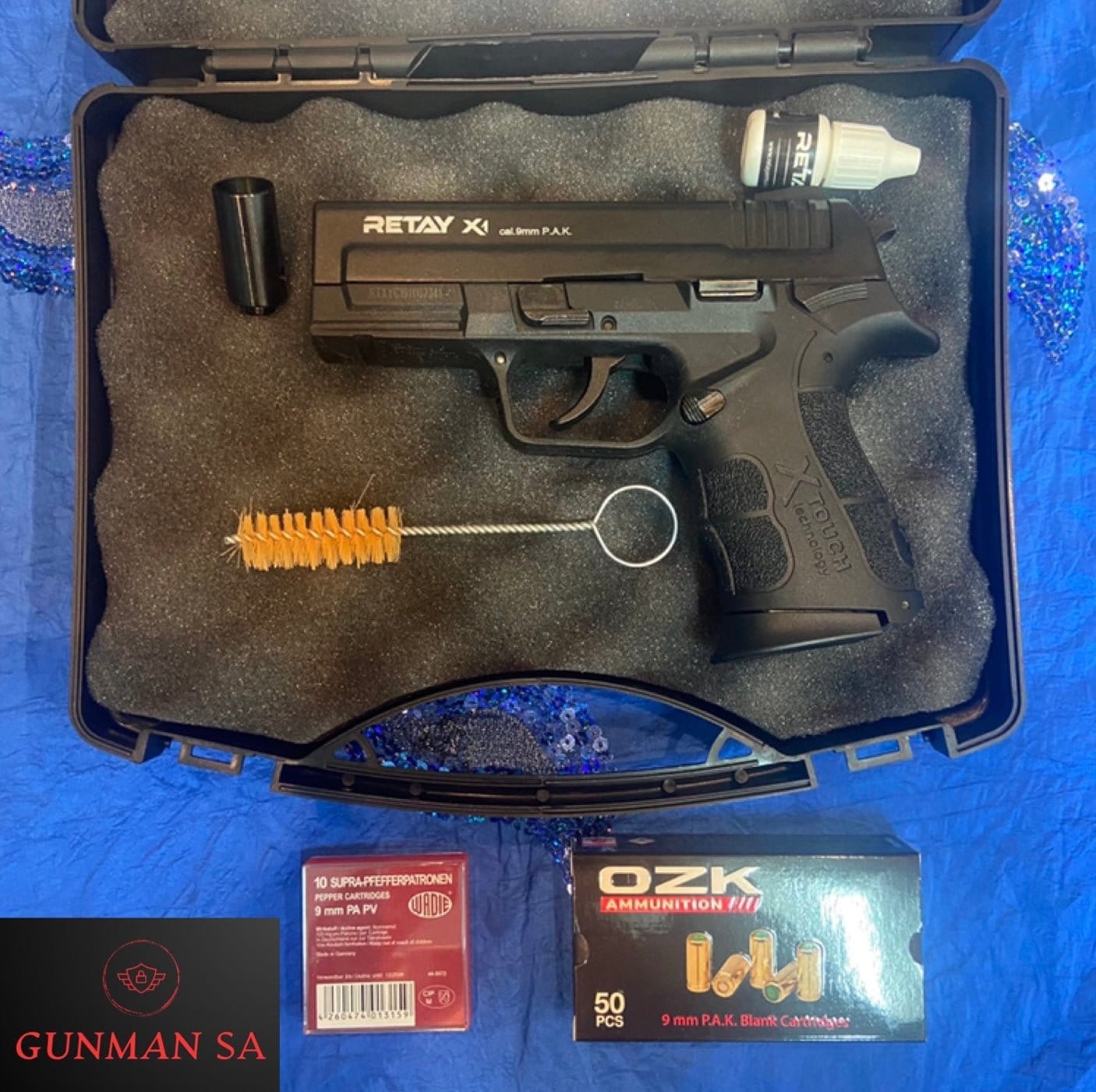 GUNMANSA BLANK GUN RETAY X1 BLACK BLANK/PEPPER GUN