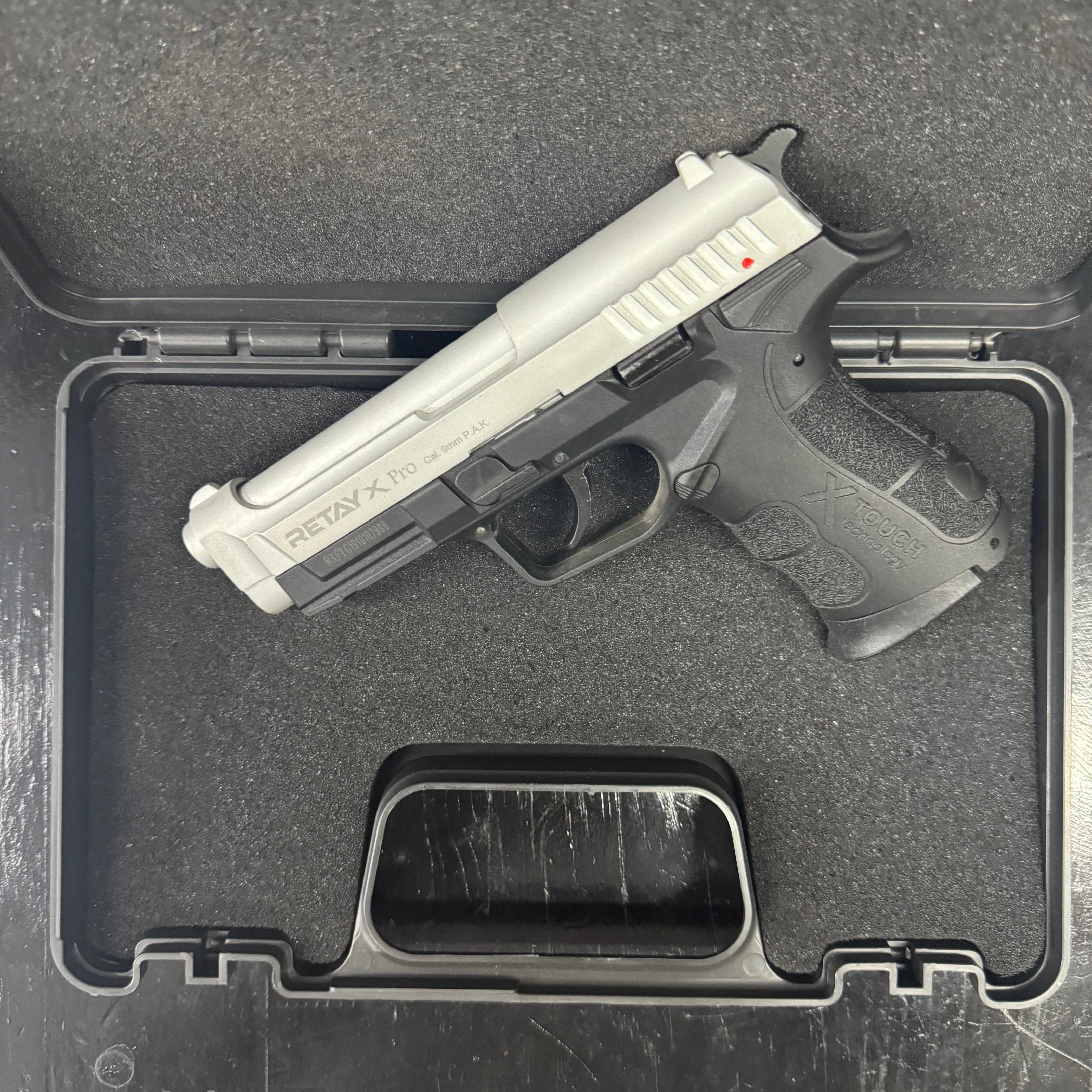 GUNMANSA BLANK GUN Retay XPRO Mat Chrome Blank/Pepper Gun (Semi Auto|14+1|9mm PAK)