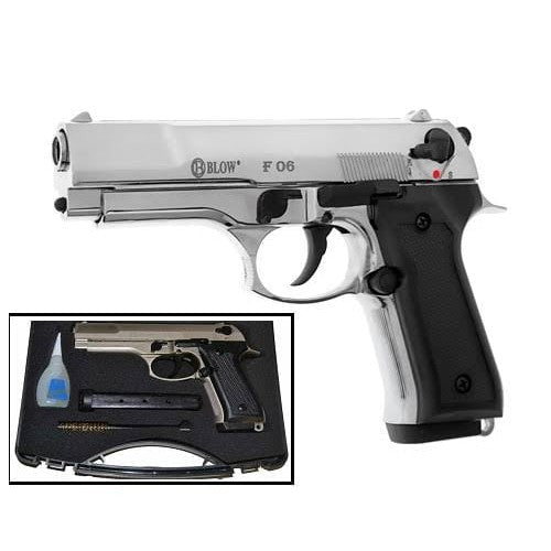 GUNMANSA Blow F06 Mat Chrome Blank/Pepper Gun (Semi Auto|15+1|9mm PAK)