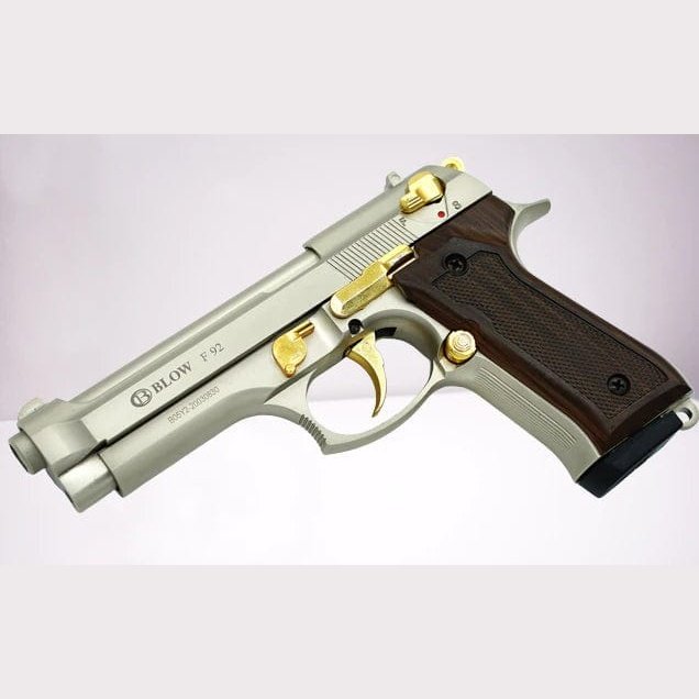 GUNMANSA BLOW F92 FUMED CHROME/GOLD BLANK PEPPER GUN