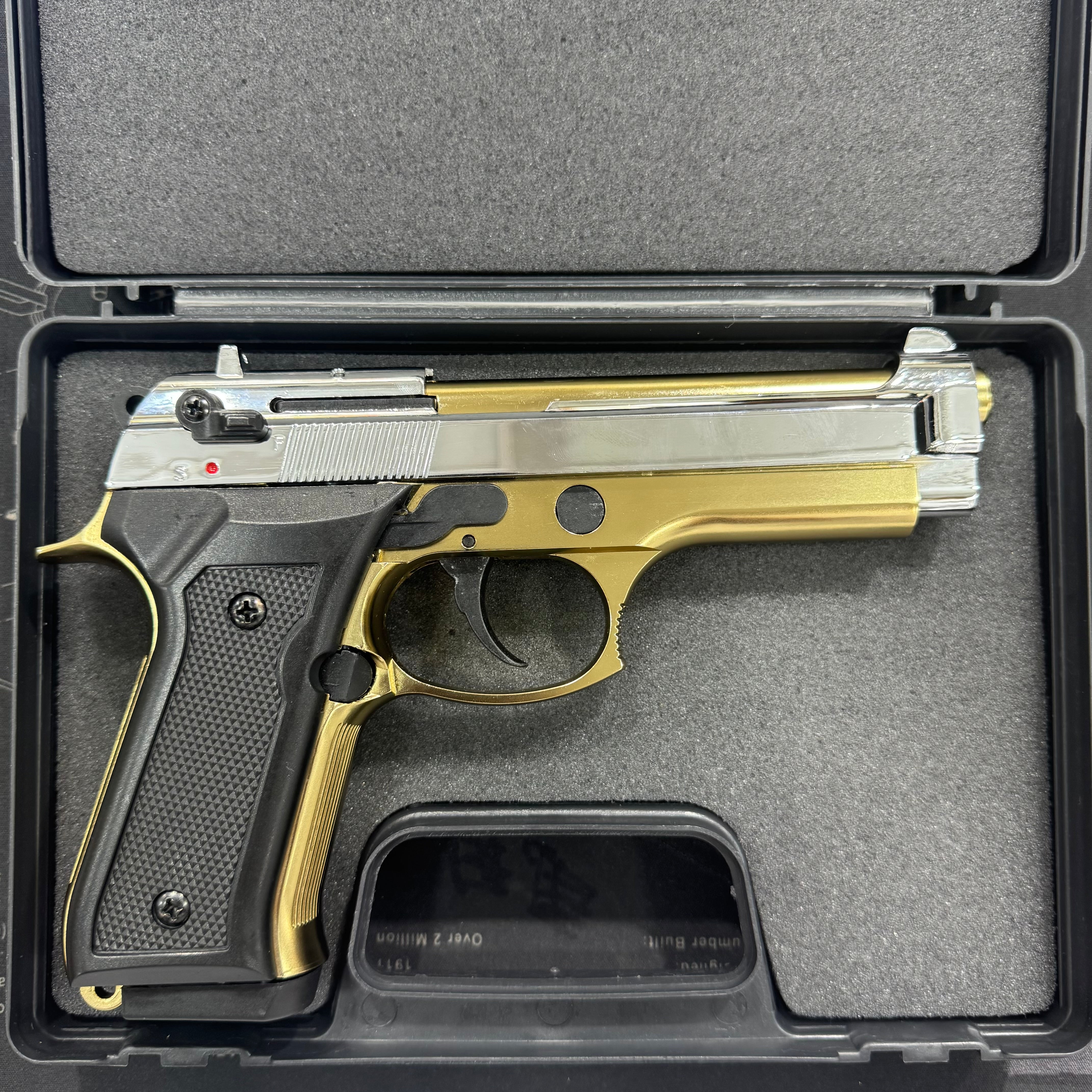 GUNMANSA Blow F92 Gold|Shiny Chrome Blank/Pepper Gun (Semi Auto|15+1|9mm PAK)