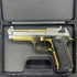 GUNMANSA Blow F92 Gold|Shiny Chrome Blank/Pepper Gun (Semi Auto|15+1|9mm PAK)