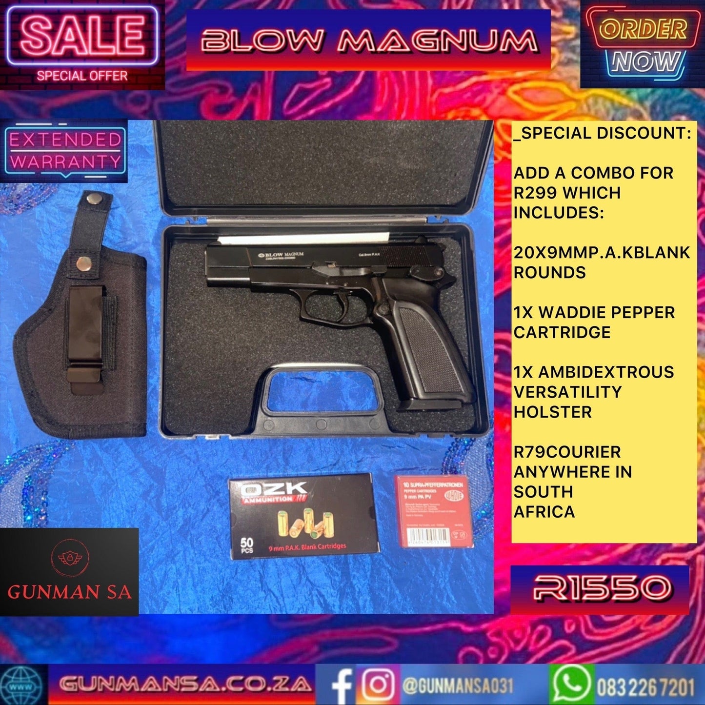 GUNMANSA BLOW MAGNUM BLANK/PEPPER GUN