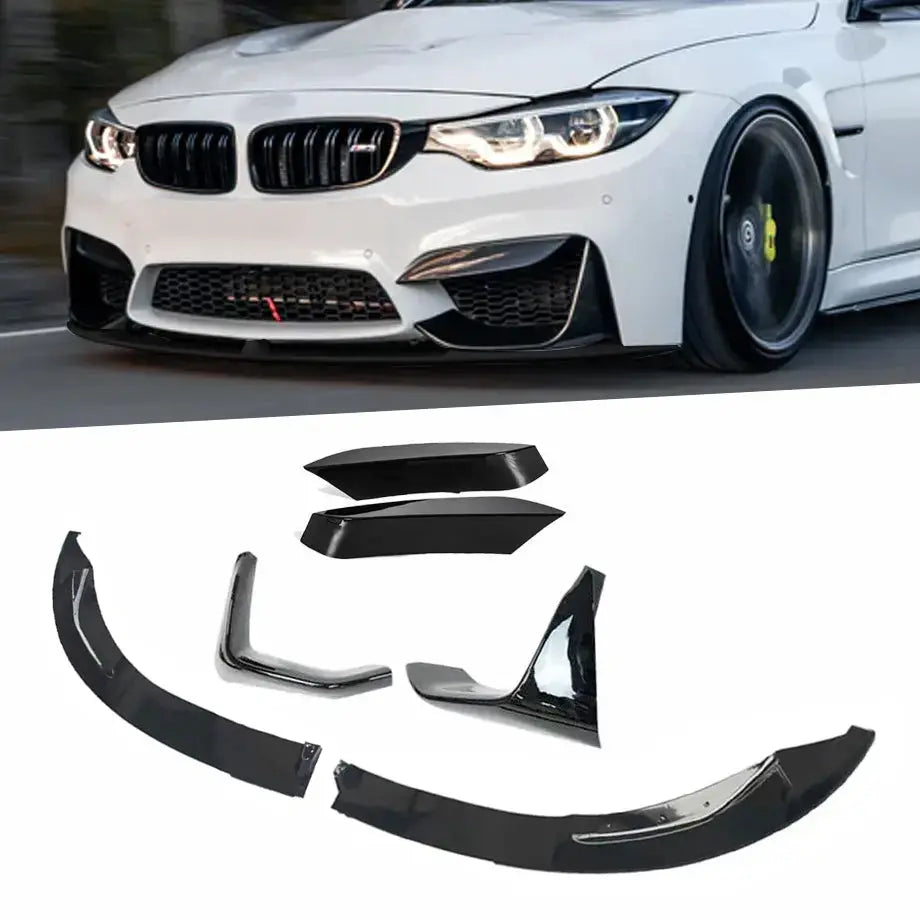 GUNMANSA BM F80 M3 / F82 M4 Performance Style Gloss Black 6-Piece Front Spoiler